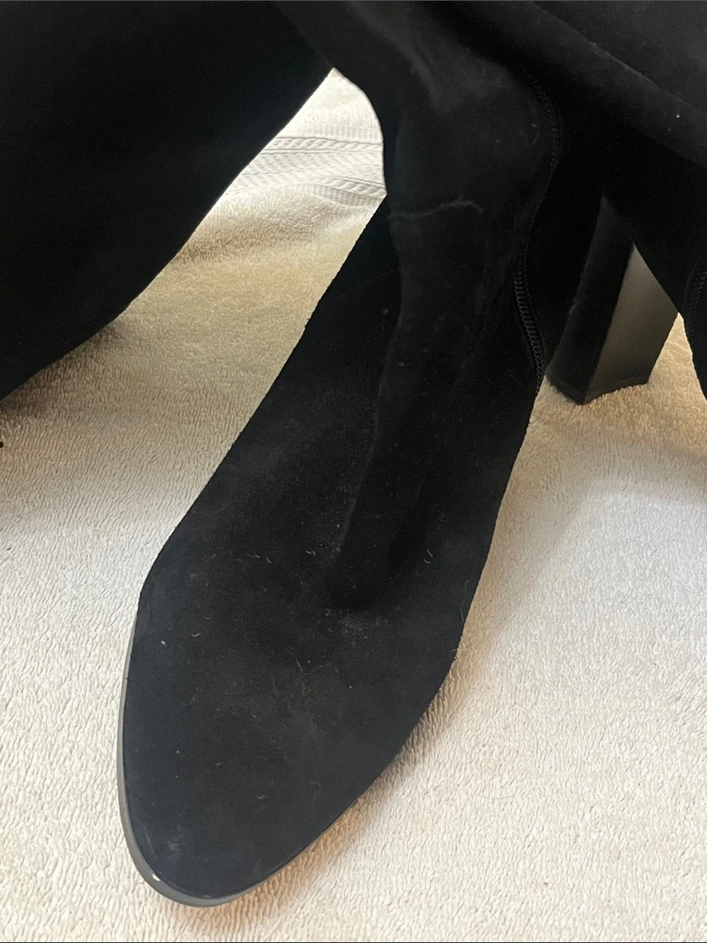 Lord & Taylor Black Suede Over-the-Knee Block Heel Boots